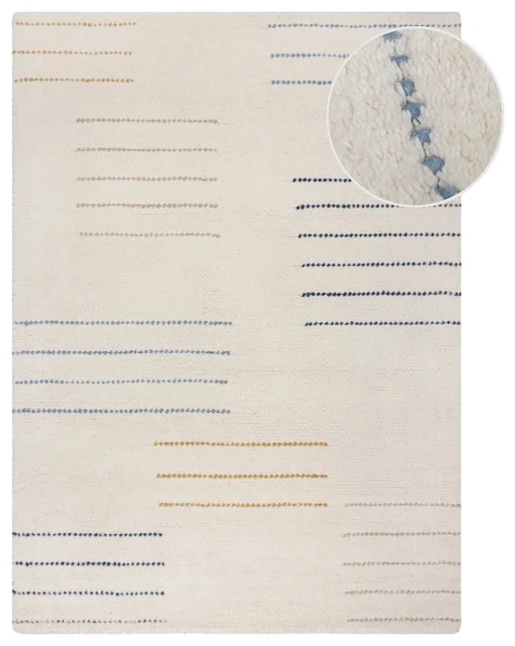 Tappeto in lana tessuta a mano color crema 120x170 cm Dottie Geometric - Flair Rugs