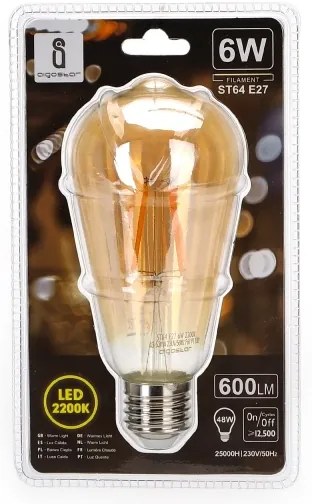 Lampadina LED ST64 E27/6W/230V 2200K - Aigostar