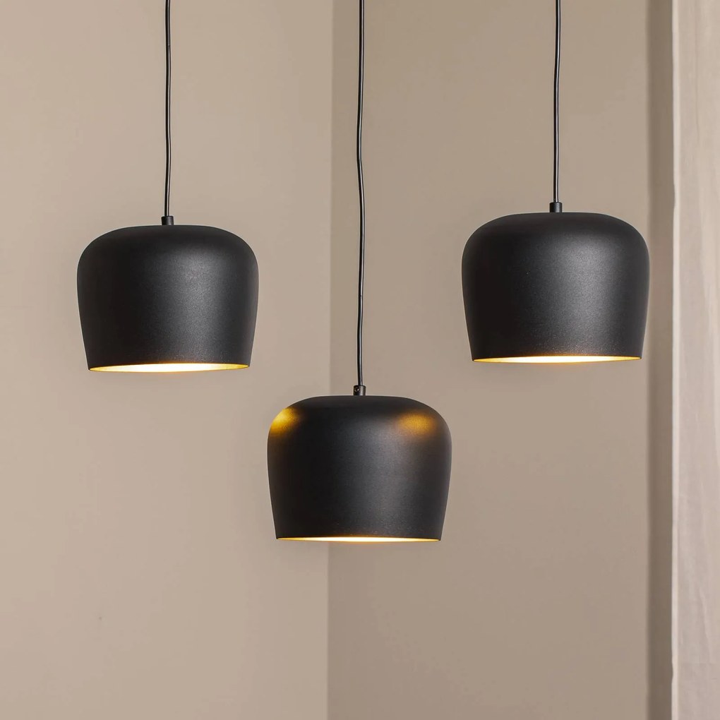Opviq Lampada a sospensione Berceste N-1410 nero metallo a 3 luci lineare