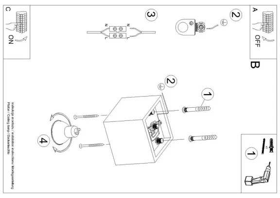 Sollux SL.0022 - Faretto QUAD 1 1xGU10/10W/230V nero