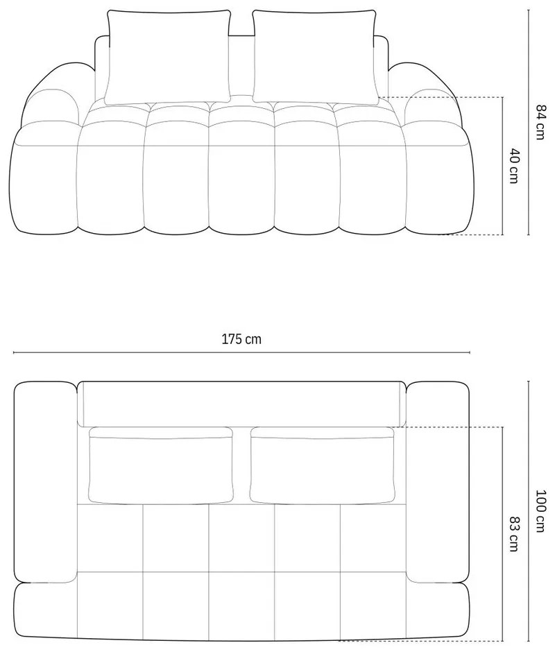 Divano marrone chiaro con rivestimento in velluto 175 cm Linz – Cosmopolitan Design
