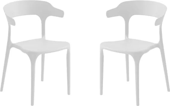 Sedia da cucina giardino con braccioli IDERIO Bianco 2 pezzi