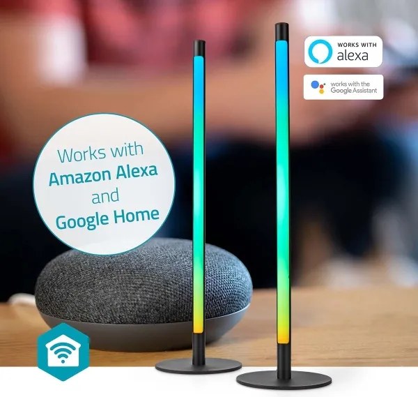 Nedis WIFILD10RGBW-SADA 2xLED RGBIC lampada da tavolo LED 36W 2700-6500K+DO