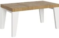 Tavolo allungabile 90x160/264 cm Naxy Mix piano Bianco Frassino - g - Quercia Natura/Bianco Frassino