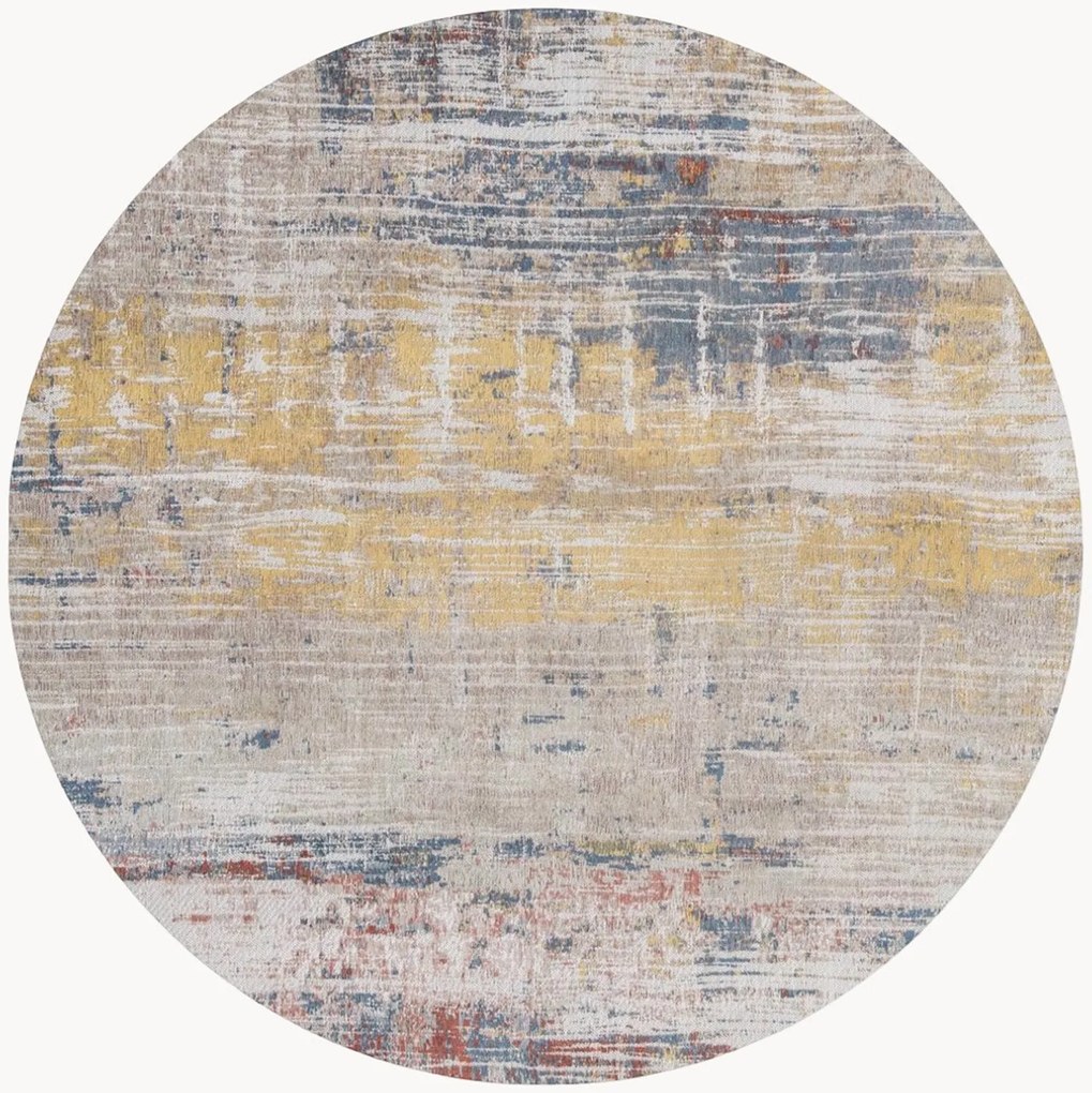 Tappeto rotondo jacquard da interno-esterno Streaks