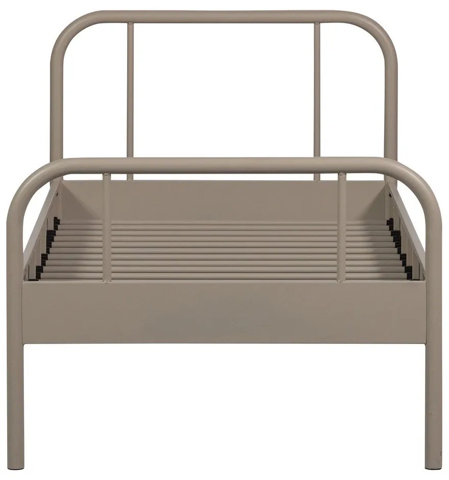 Letto singolo beige in metallo con rete inclusa 90x200 cm Mata – WOOOD