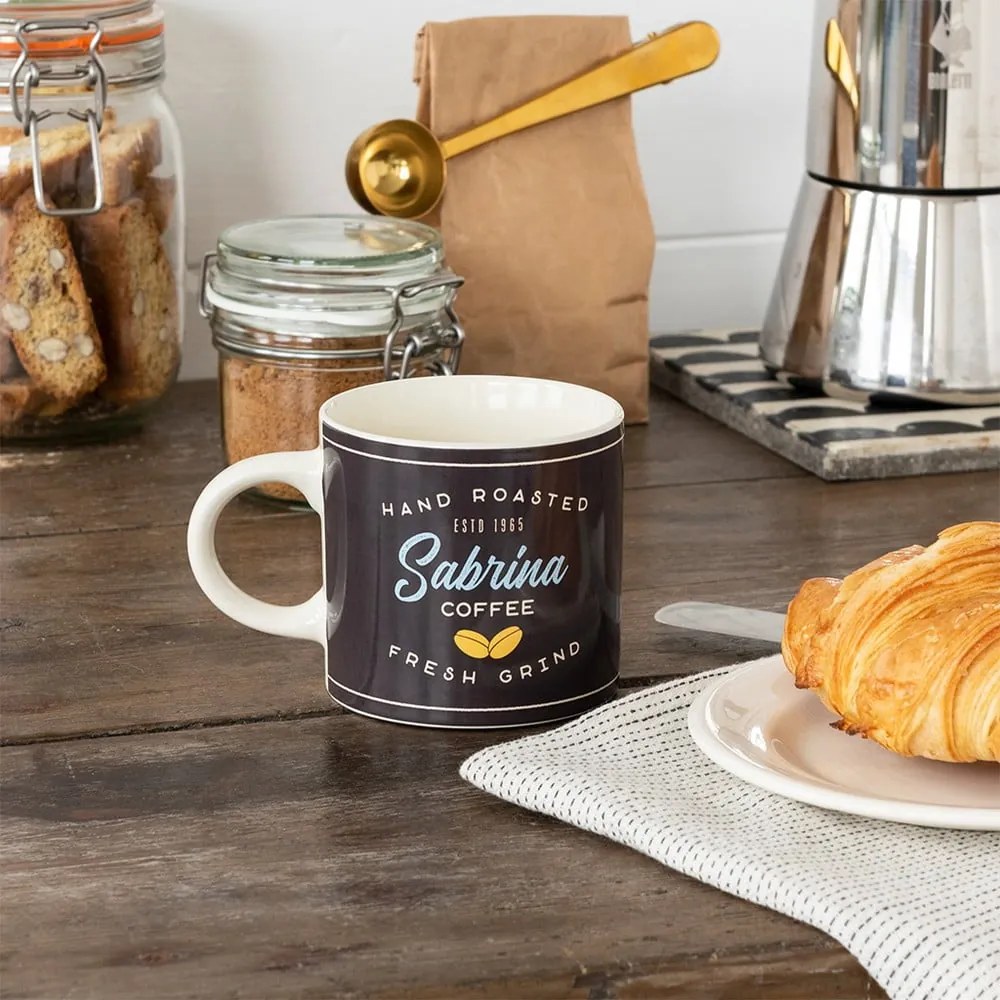 Tazza color antracite/color crema in ceramica 350 ml Sabrina – Rex London