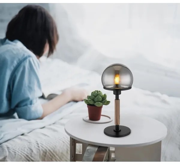 Globo 21954S - Lampada da tavolo HAKU 1xE27/40W/230V nero/marrone