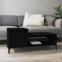 Tavolino da Salotto Nero 100x50x45 cm in Legno Multistrato 821133