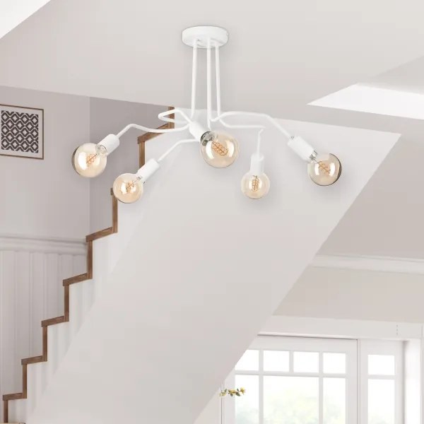 Lampadario a plafone MATYLDA 5xE27/60W/230V bianco