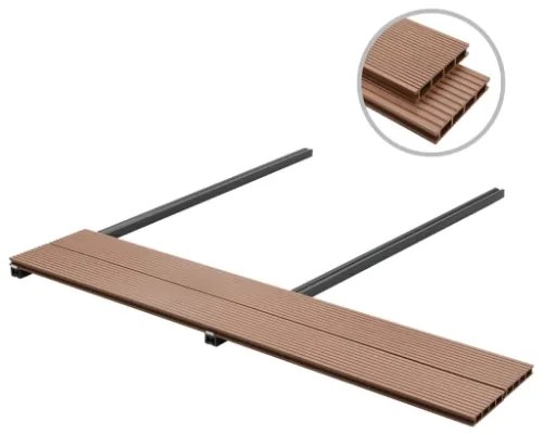 Pavimento per esterni in WPC con accessori 16 m² 2,2 m marrone