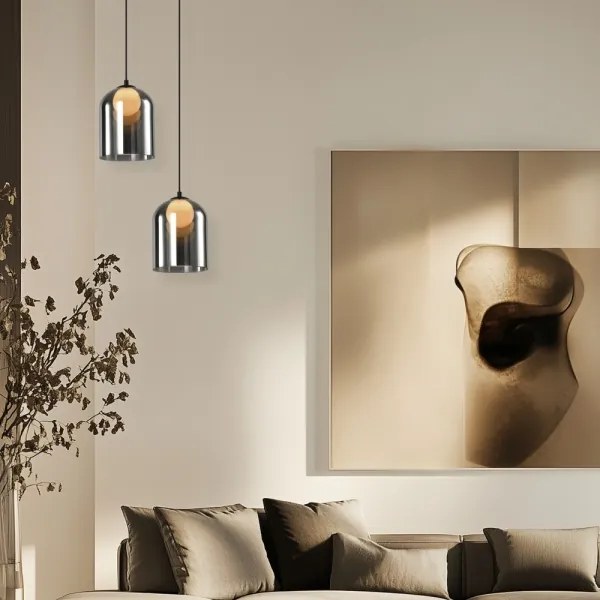 Lampadario a sospensione su cavo KLEA 1xG9/15W/230V nero fumé