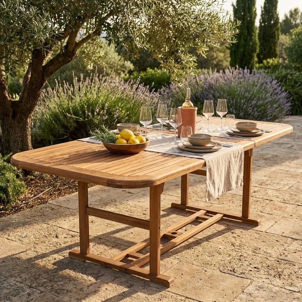 TURRIS - tavolo da giardino allungabile in legno massiccio di acacia 180/240