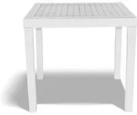 Poker - tavolo in polyrattan 78x65 cm con finitura intrecciata effetto rattan bianco