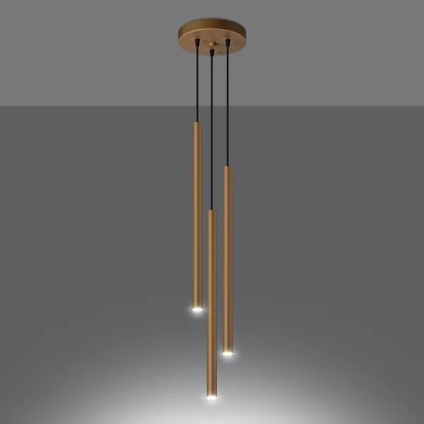 Sollux SL.1172 - Lampadario a sospensione con filo PASTELO 3xG9/8W/230V oro