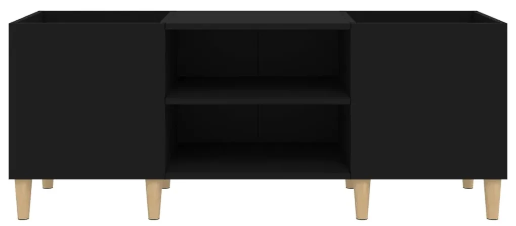 Mobile porta dischi nero 121x38x48 cm in legno multistrato
