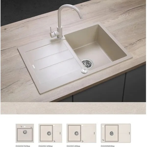 Concept BDG3334BE - Miscelatore per lavello 33,5 cm granito/beige