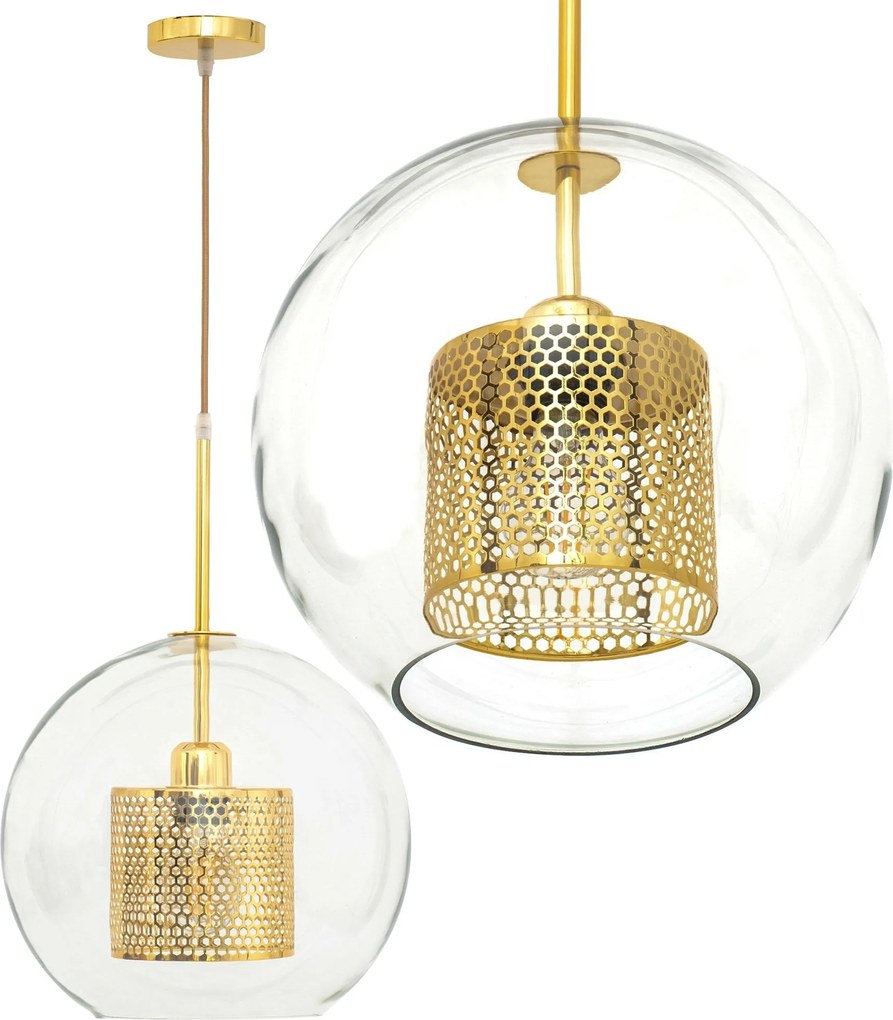 Lampada pensile di vetro oro loft APP556-1CP 30cm