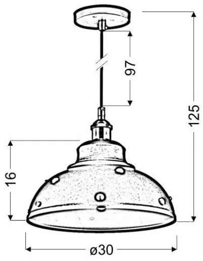 Lampadario a sospensione con filo SCRIMI 1xE27/60W/230V