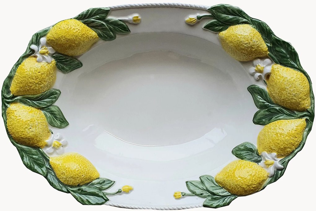 Piatto da portata dipinto a mano Lemon