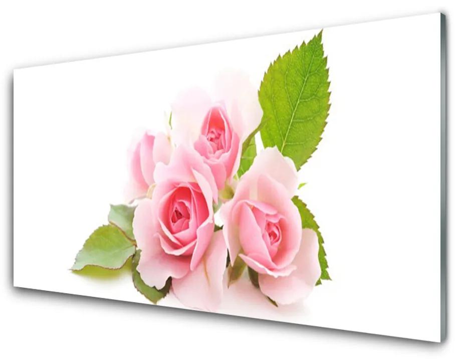 Quadro in vetro Rose Fiori Natura Pianta 100x50 cm