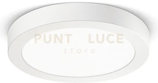 Gfa762c- plafoniera bianca tonda a led 3000k 1530lm 18w d.22,5cm