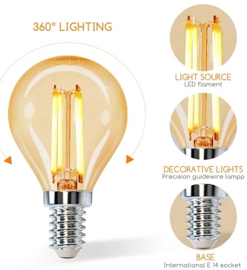 Lampadina LED G45 E14/4W/230V 2200K - Aigostar