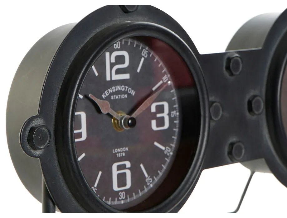 Orologio da Tavolo DKD Home Decor Vetro Nero Dorato Ferro (38 x 7 x 20 cm)