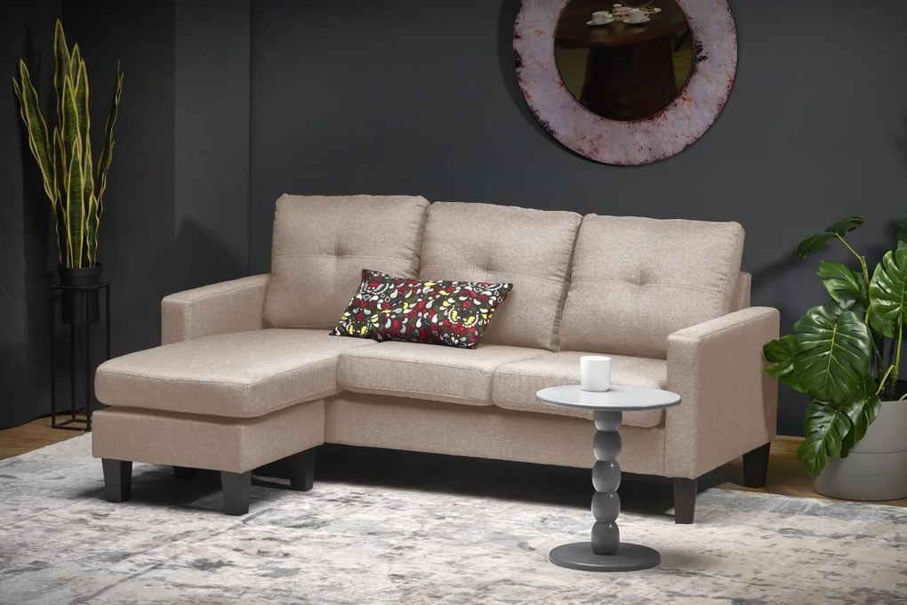 Divano Gerson con sgabello beige
