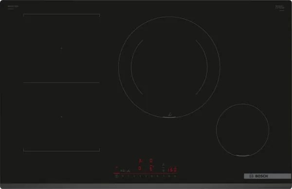 Bosch - Serie 6 PVS831HC1E. Colore del prodotto: Nero, Posizionamento dell'apparecchio: Da incasso, Dimensione della larghezza del piano cottura: 80