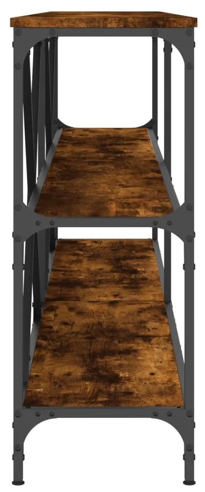 Tavolo consolle rovere fumo 200x30x75cm legno multistrato ferro