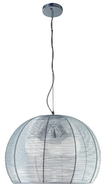 Sospensione Moderna Basket Alluminio E Metallo Grigio 3 Luci E27 40Cm