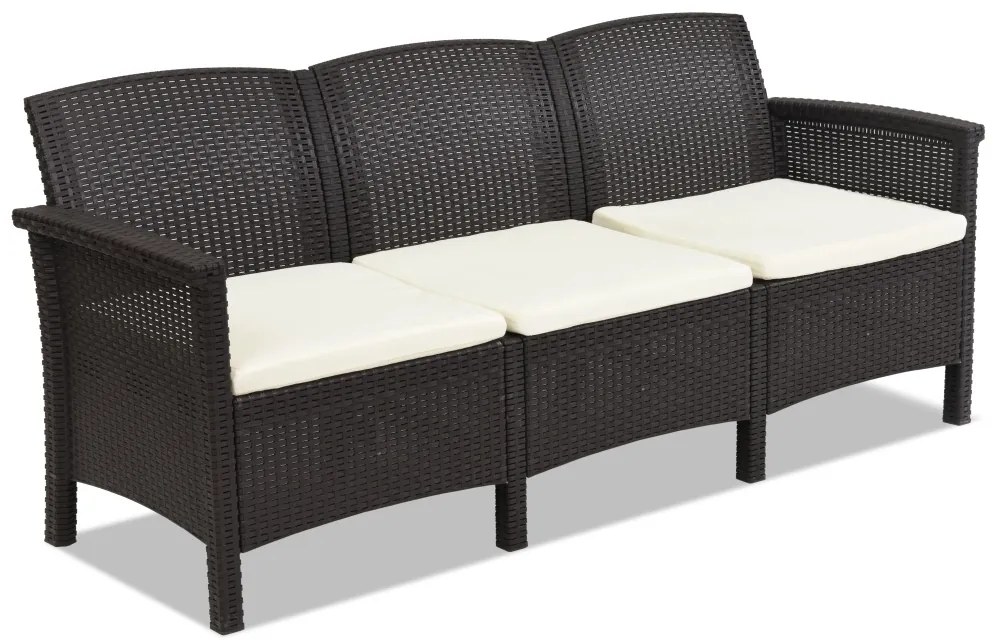 Divano in polyrattan marrone Venezia 3 Bica
