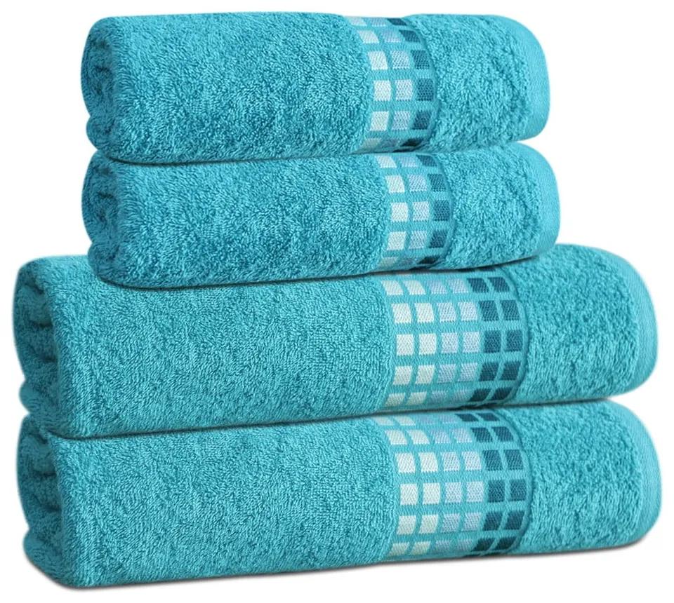 Asciugamano in cotone blu 70x140 cm Darwin - My House