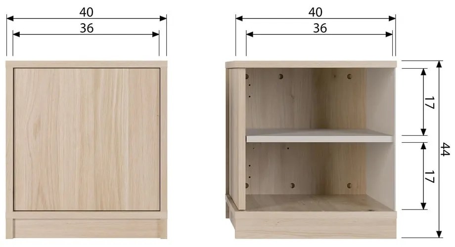 Mobile modulare in rovere colore naturale 40x44 cm Modulair - vtwonen