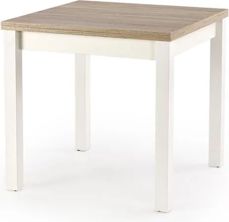 Tavolo allungabile Gracjan in rovere sonoma/bianco - L 80-160 x l 80 x h 76 cm