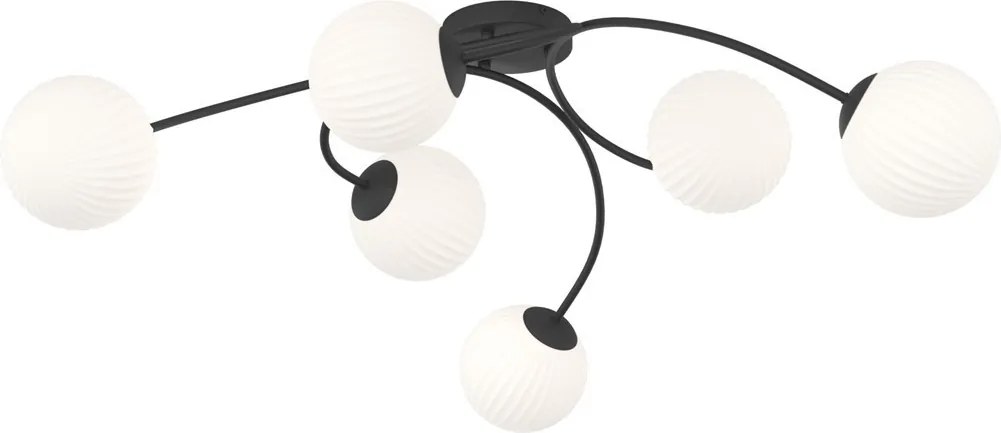 Lampada da soffitto in acciaio e vetro VIBRA 6 da interno 6xE14