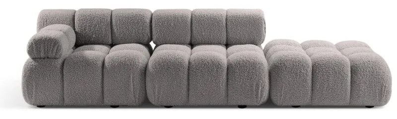 Divano componibile in grigio chiaro con rivestimento in bouclé 288 cm Bellis – Micadoni