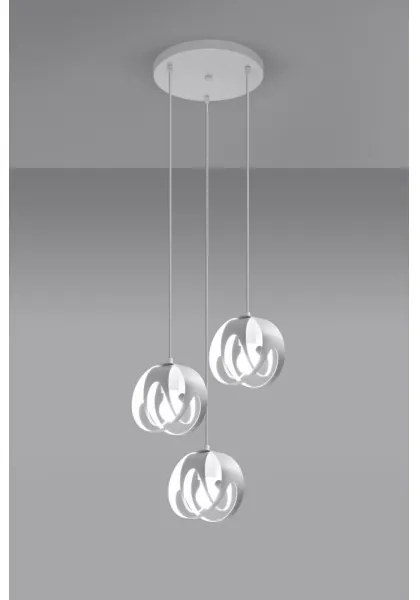 Sollux SL.1084 - Lampadario su corda TULOS 3xE27/60W/230V bianco