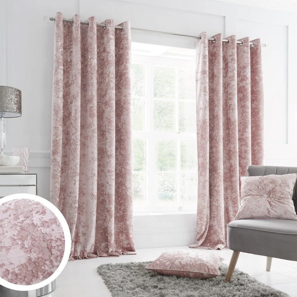 Tende in set rosa in velluto 2 pz 229x229 cm Crushed Velvet – Catherine Lansfield