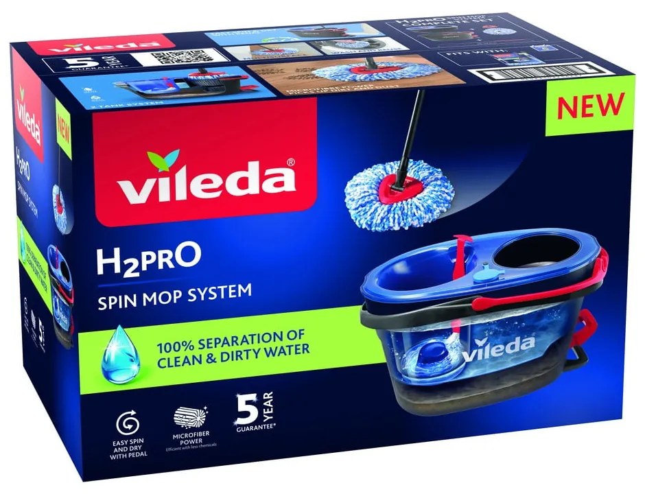 Mop con secchio e panno rotante H2PrO – Vileda