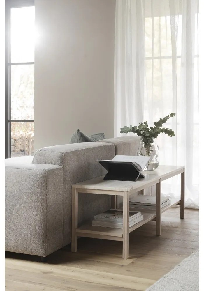 Consolle bianca con piano in pietra 140x40 cm Orwel - Rowico