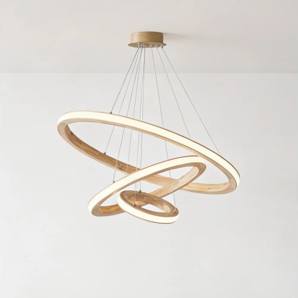 Brilagi - Lampadario LED sospeso su cavo UMEA WOOD LED/45W/230V Ø 60 cm in legno