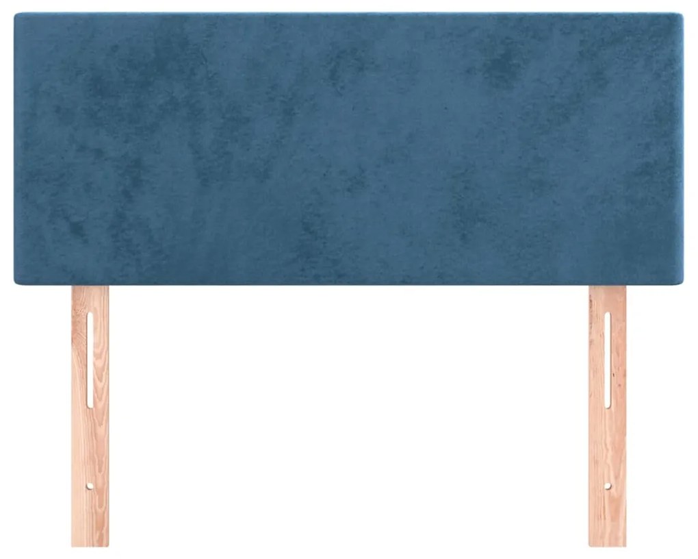Testiera blu scuro 100x5x78/88 cm in velluto