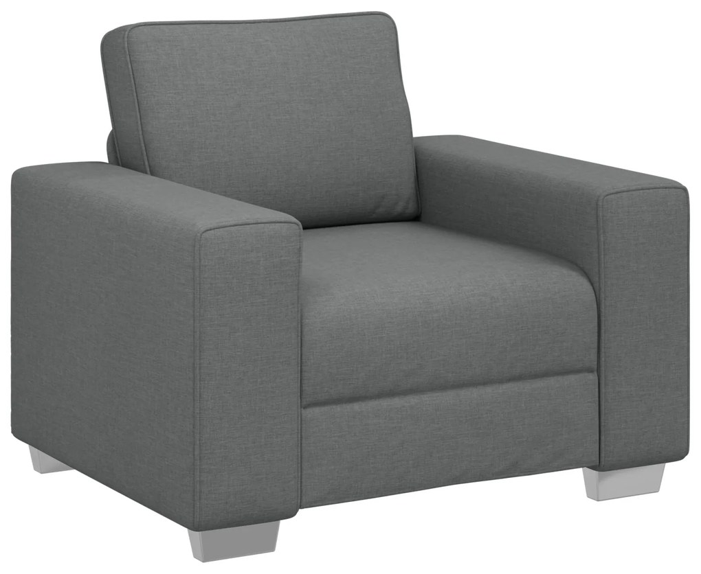 Set divano 3 pezzi con cuscini grigi scuri