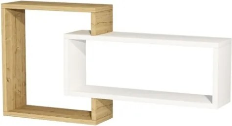 Mensola Sospesa 2 Vani A Cubo 87x15x44 Dante Bianco E Rovere Chiaro