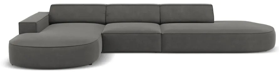Divano angolare in velluto grigio (angolo sinistro) Jodie - Micadoni Home