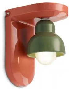 Applique 1 luce berimbau arancio pokè + verde salvia c2600(aps)