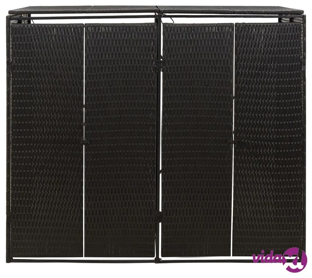 vidaXL Copribidone Doppio Nero 140x80x117 cm in Polyrattan