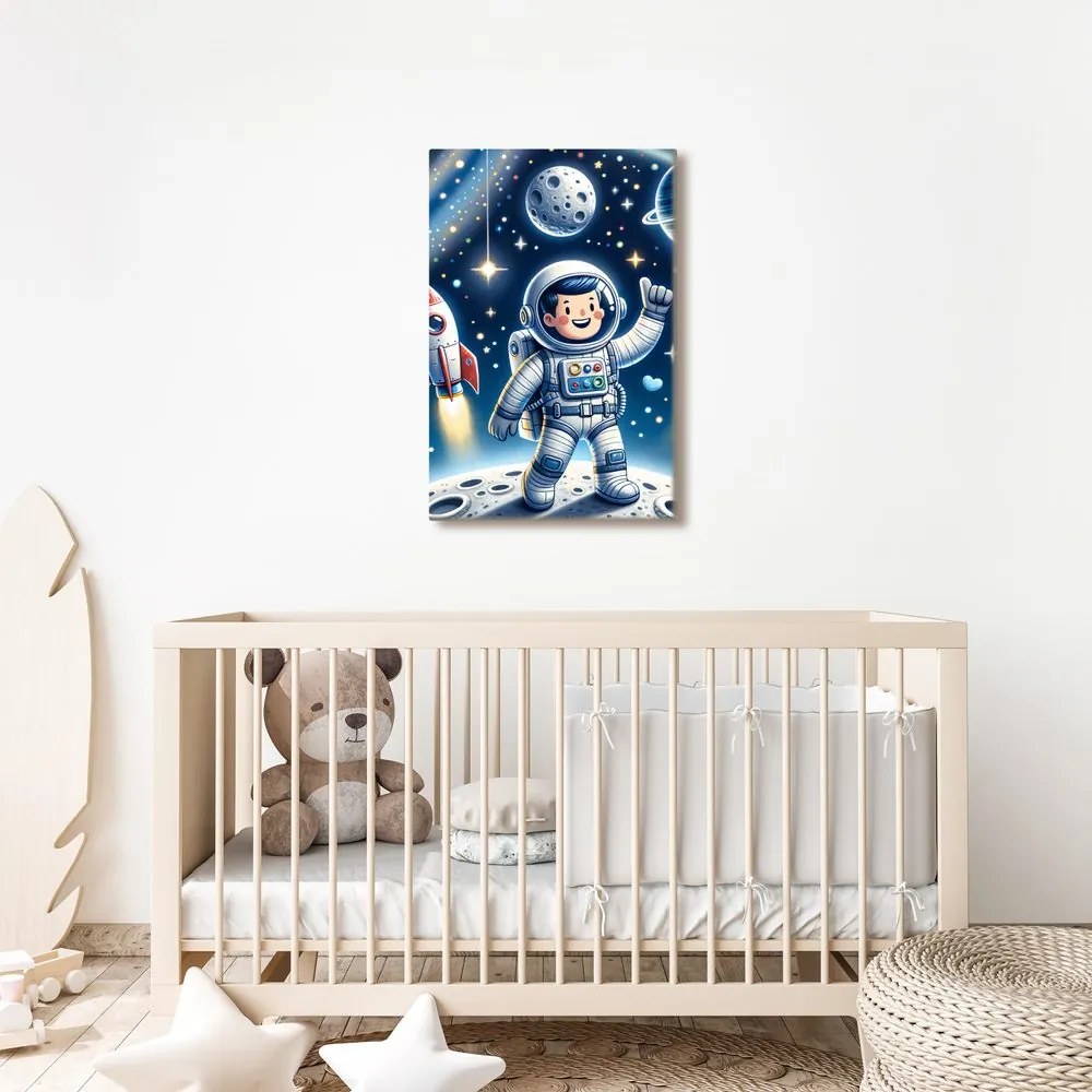 Quadro su tela – Sogni spaziali di un piccolo esploratore